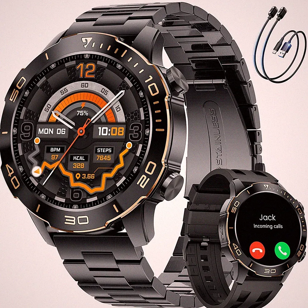 Smartwatch Herren Luxus 40mm,Robustes Aluminium,AMOLEDDisplay,800mAh Akku Spo...