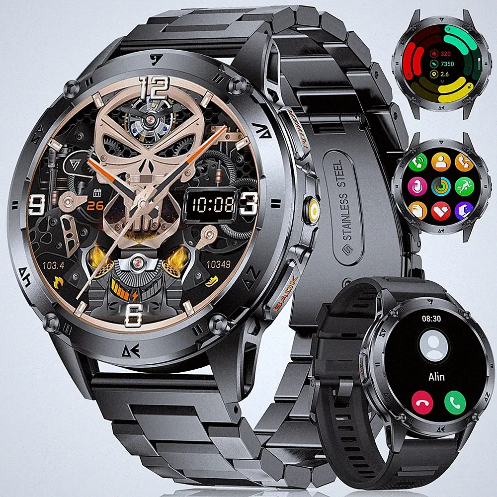 Smartwatch Herren Männer mit Telefonfunktion Armbanduhr Bluetooth Fitness Uhr