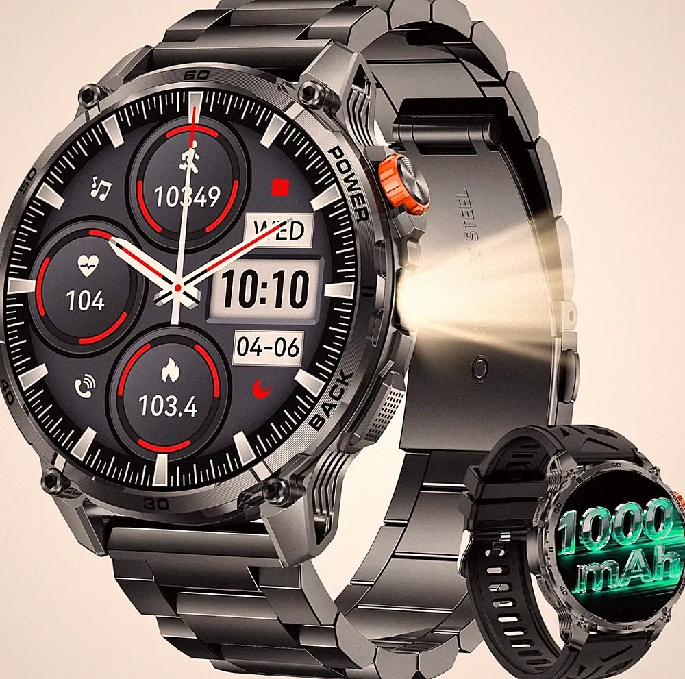 Smartwatch Herren Männer mit Telefonfunktion Armbanduhr für iOS Android Outdoor