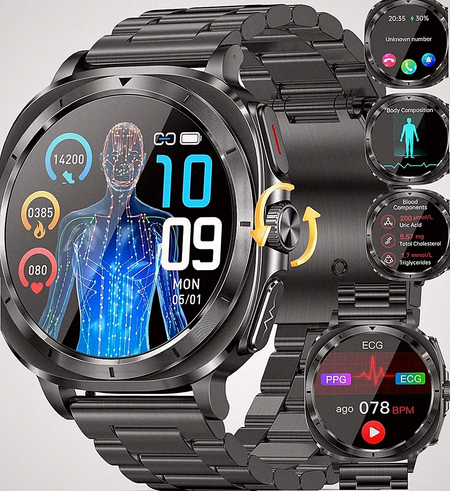 Smartwatch Herren Männer mit Telefonfunktion Gym Sportuhr Armbanduhr Watch Uhr