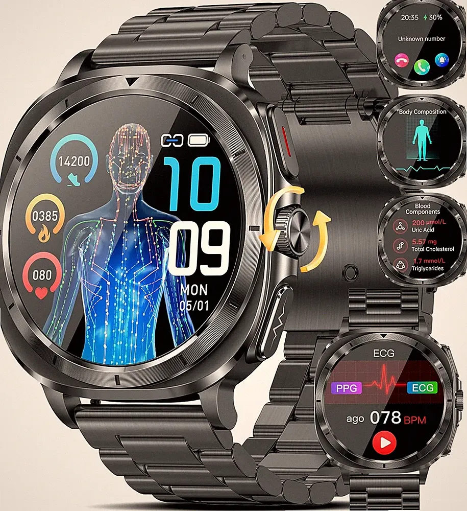 Smartwatch Herren Männer mit Telefonfunktion Gym Sportuhr Armbanduhr Watch Uhr