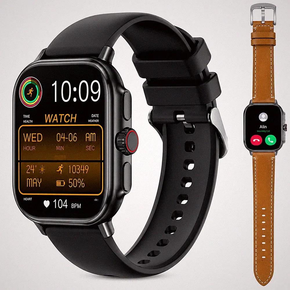 Smartwatch Herren Metallarmband Telefonfunktion Fitnessuhr IP67 Android iOS