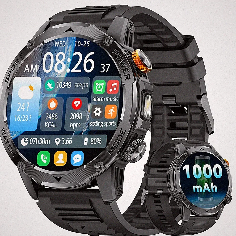 Smartwatch Herren Militär 1,75 Zoll HD Display 1000 Mah Akku