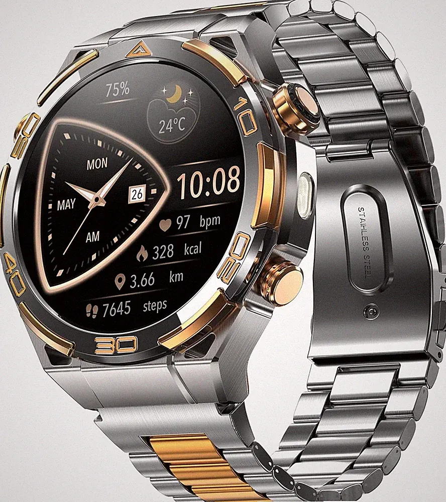 Smartwatch Herren Militär mit 900mAh Akku, 1,43" AMOLED Armbanduhr GPSFitnessuhr
