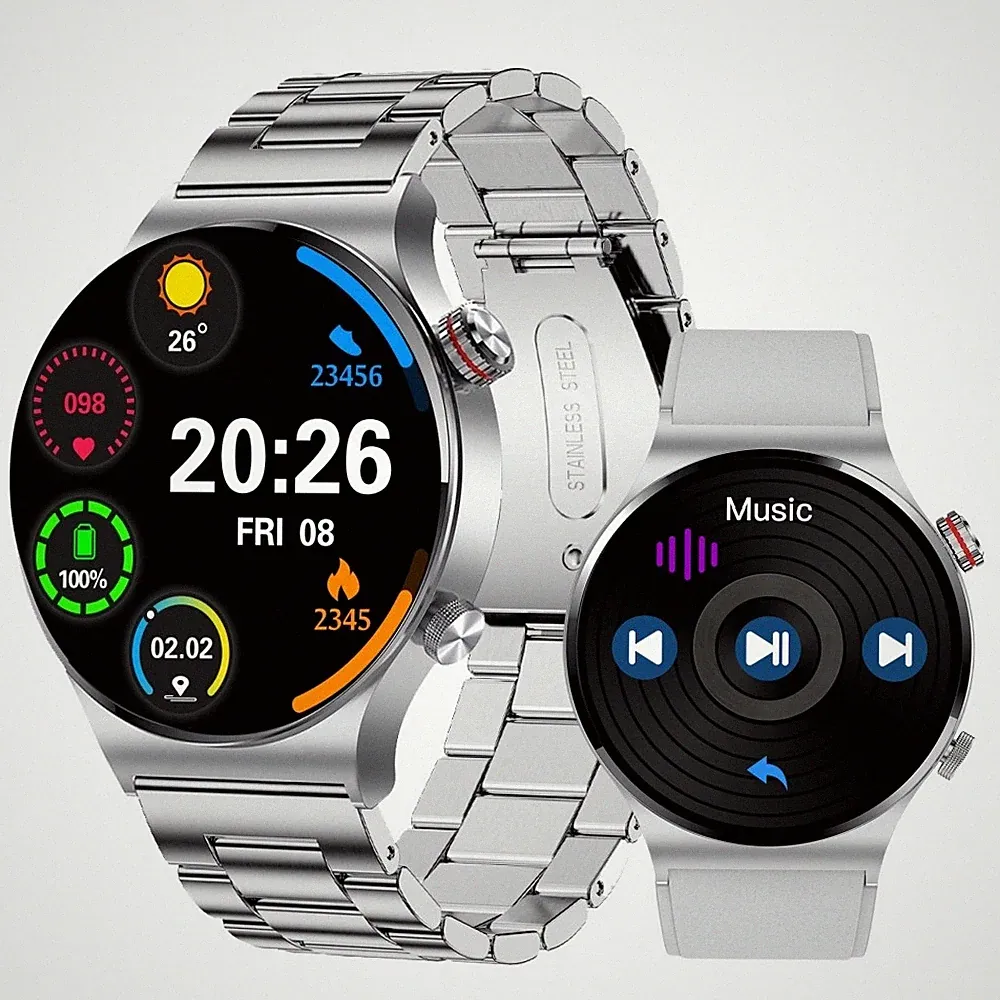 Smartwatch Herren Militär mit Anruf Herzfrequenz Pulsuhr Fitness Schrittzähler