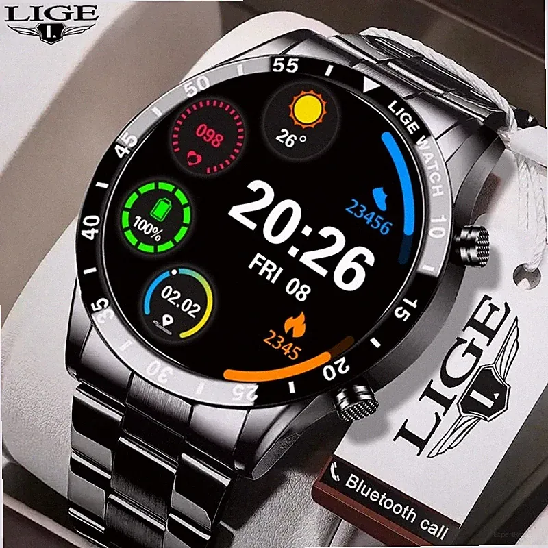 Smartwatch Herren Militär mit Telefonfunktion Sprachassiste Herzfrequenz Fitness