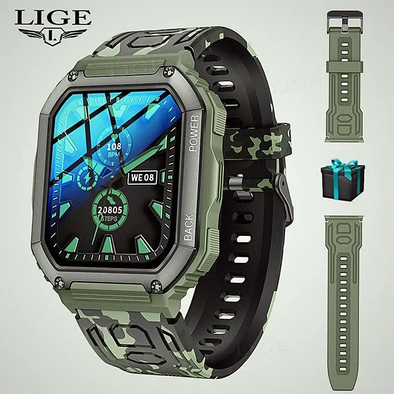 Smartwatch Herren Militär Robuste mit Anruffunktion Fitness Tracker Wasserdicht