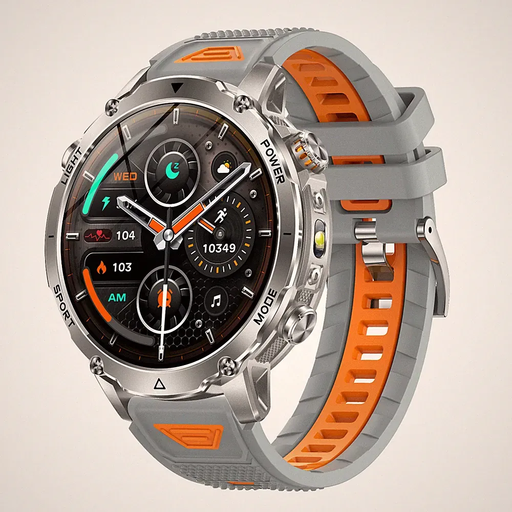 Smartwatch Herren Militär Sport Bluetooth Telefonfunktion Wasserdicht 1400mAh