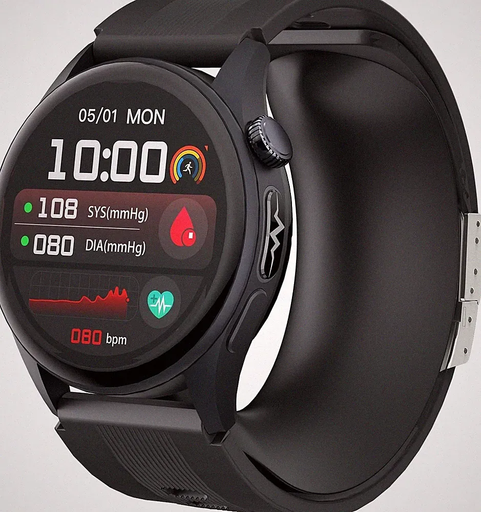 Smartwatch Herren mit EKG 1,56'' AMOLED Smart Uhr SpO2 Schlaf HRV Stress Monitor