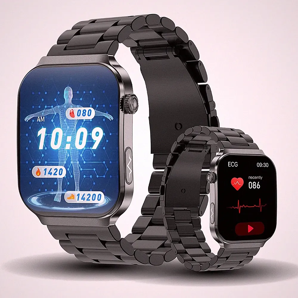 Smartwatch Herren mit EKG+HRV Fitnessuhr: 2.2" AMOLED mit Bluetooth