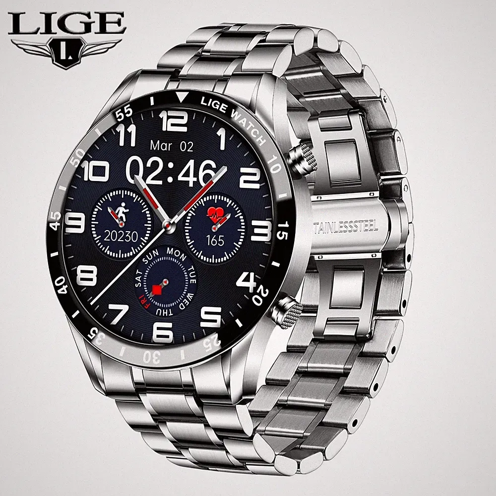 Smartwatch Herren mit Schrittzähler Pulsuhr Armbanduhr Sportuhr für Android iOS
