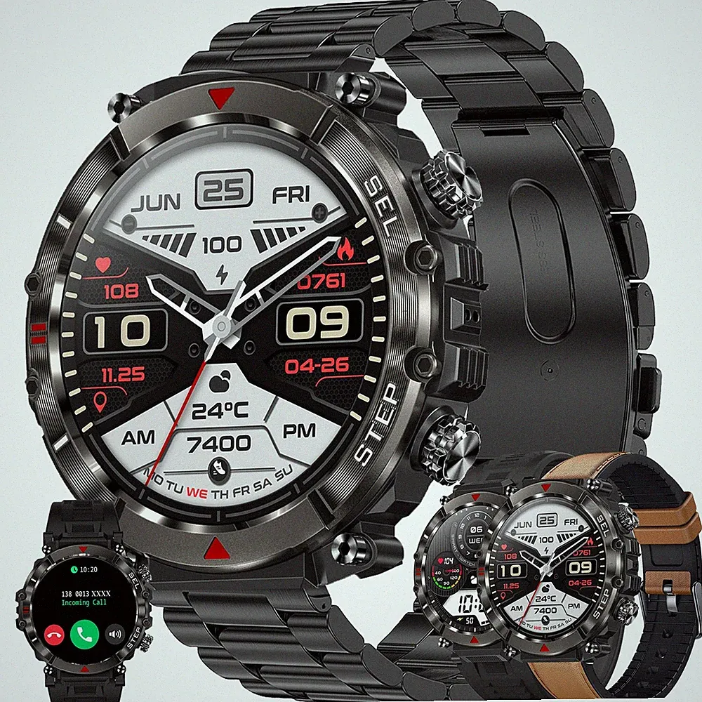 Smartwatch Herren mit Telefonfunktion 1,39" HD Voll Touchscreen Uhren Fitness...
