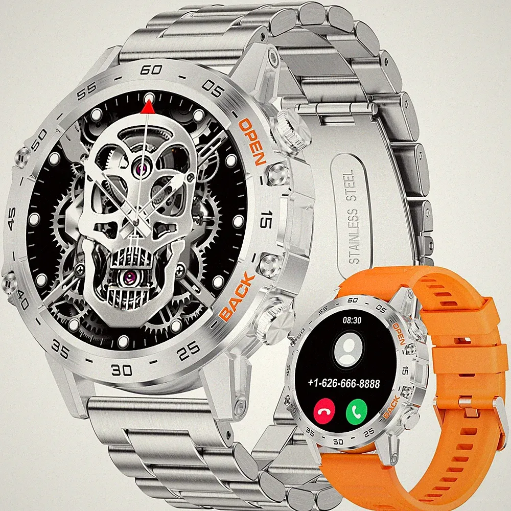 Smartwatch Herren mit Telefonfunktion 1,39 Zoll Militär Smart Watch mit 24H