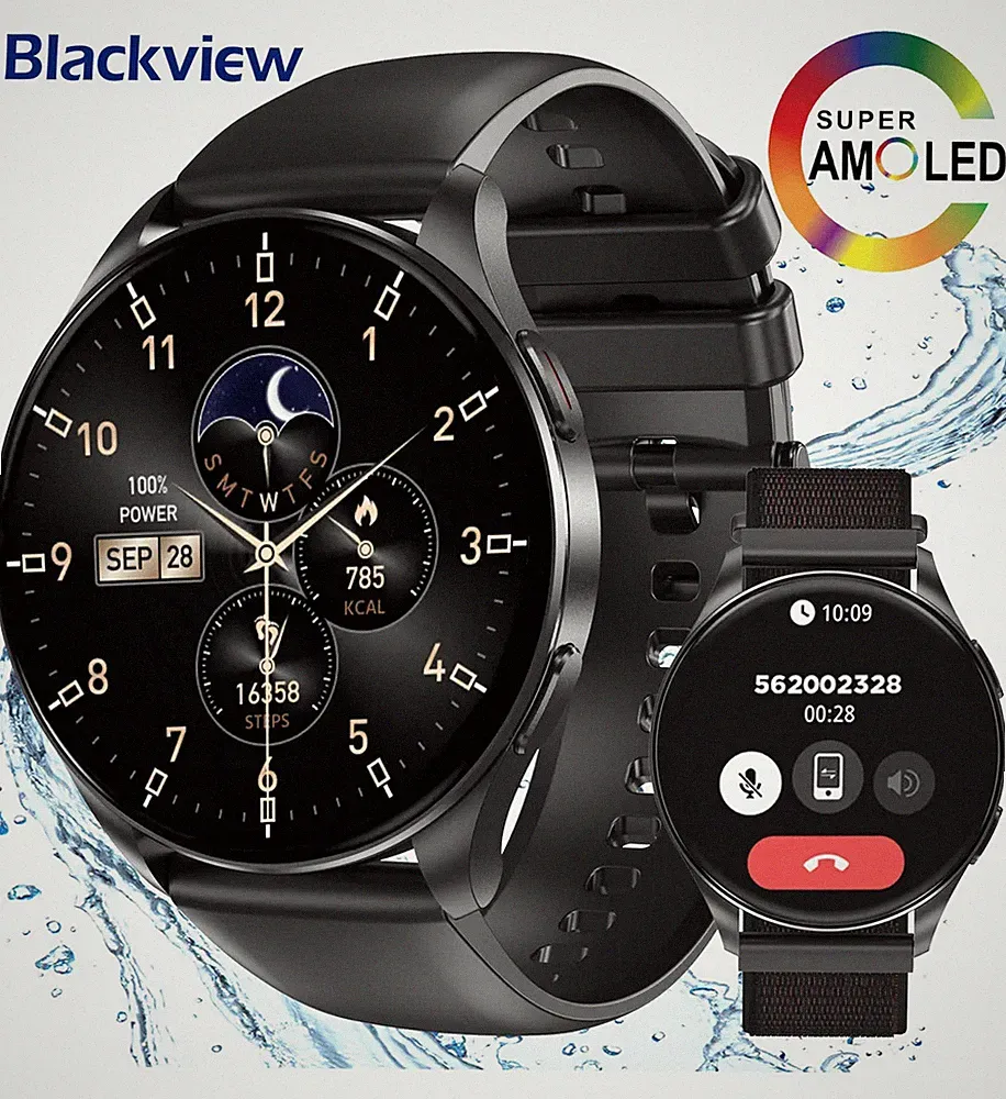 Smartwatch Herren mit Telefonfunktion 1,43" AMOLED Always-On Display Armbanduhr