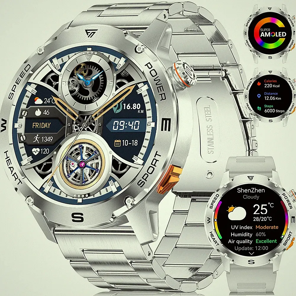 Smartwatch Herren mit Telefonfunktion,1.43" Amoled,SpO2/Schlafmonitor