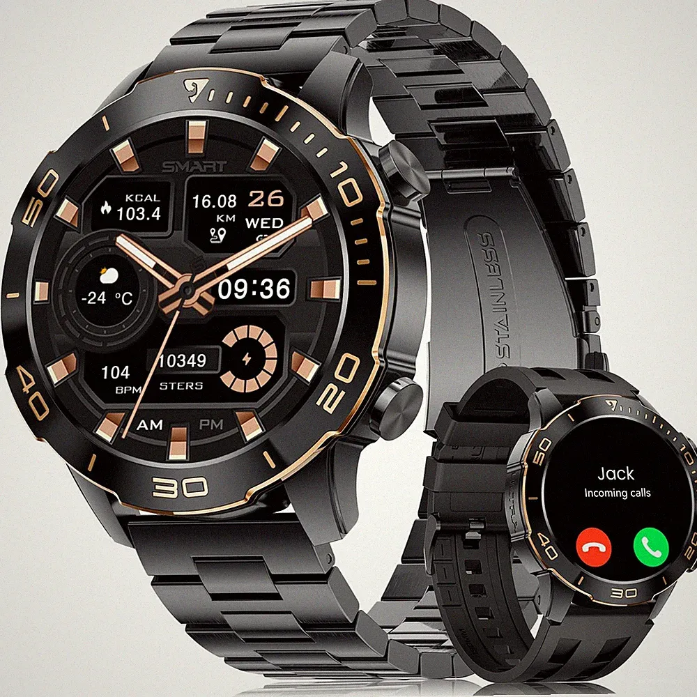 Smartwatch Herren mit Telefonfunktion, 1.43'' AMOLED Touchscreen, Fitnessuhr...