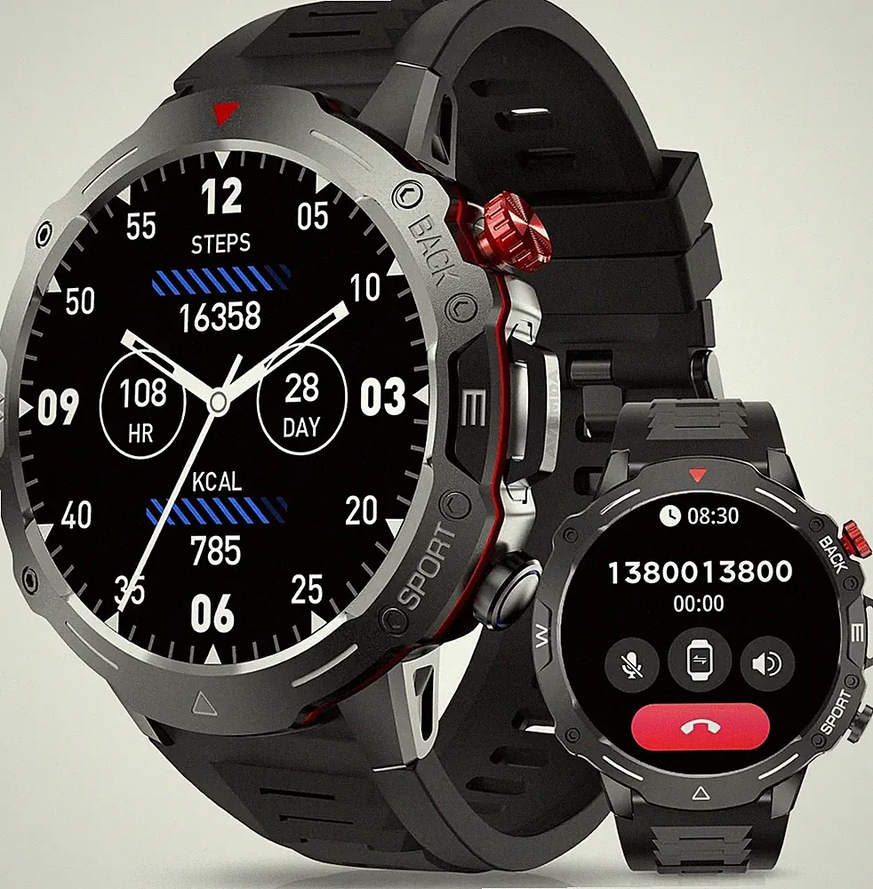 Smartwatch Herren mit Telefonfunktion 1,52 Zoll Militär Smart Watch mit
