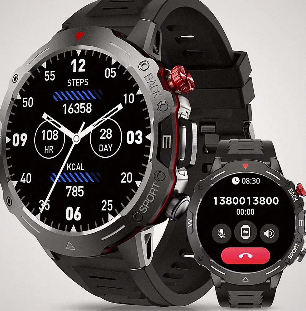 Smartwatch Herren mit Telefonfunktion 1,52 Zoll Militär Smart Watch mit