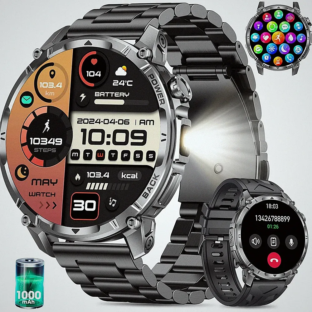 Smartwatch Herren mit Telefonfunktion 1.7'' Touchscreen Uhr - 100 Tage Standby