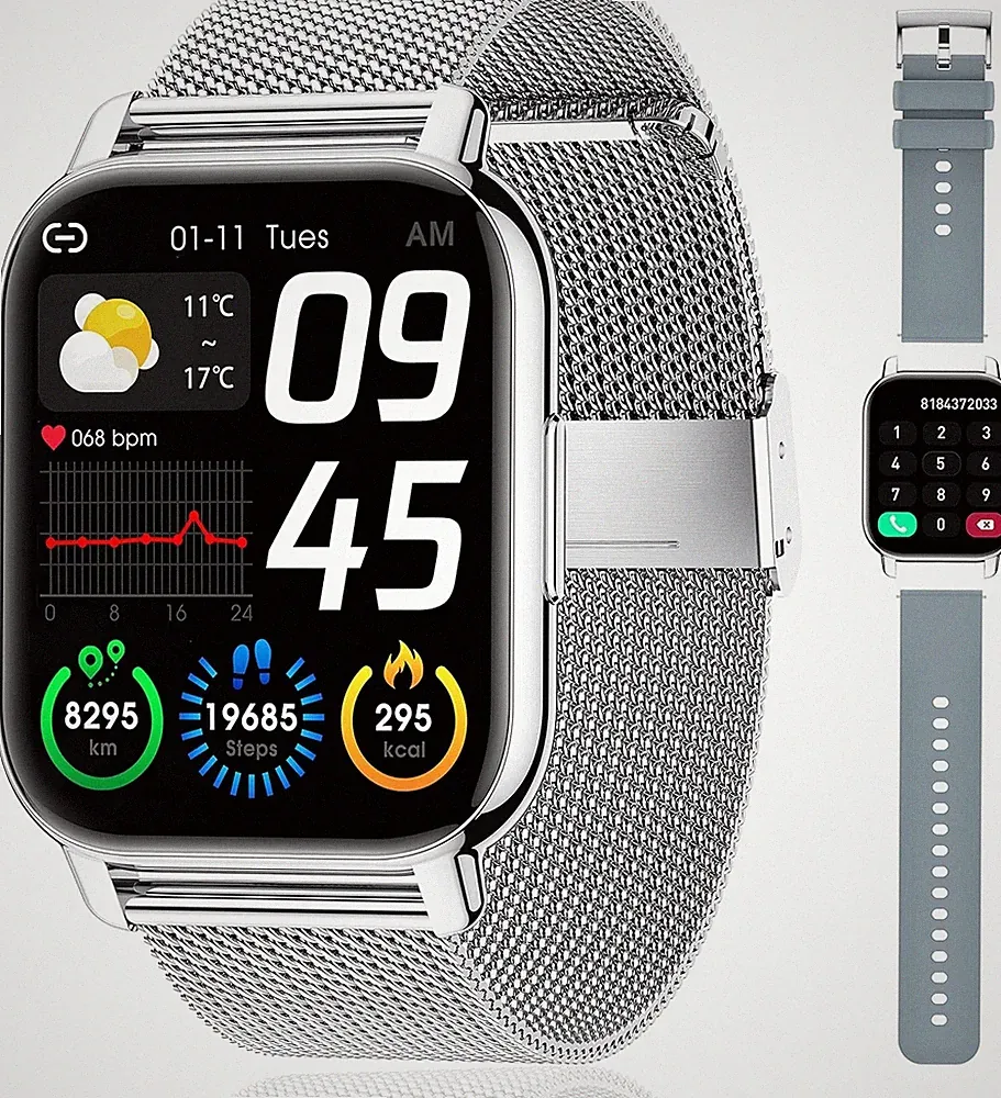 Smartwatch Herren mit Telefonfunktion Armbanduhr Smart Watch Uhr iOS Android