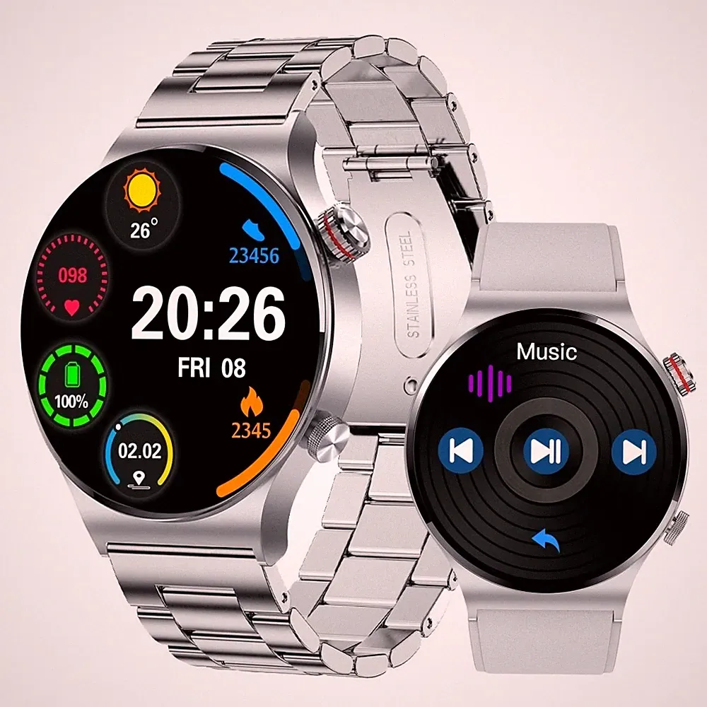 Smartwatch Herren mit Telefonfunktion Armbanduhr Sport Pulsuhr Für Android iOS