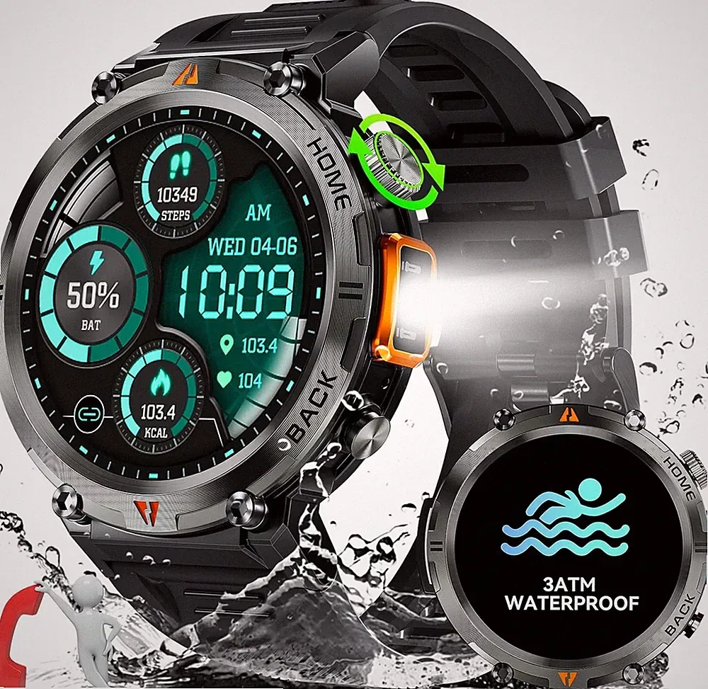 Smartwatch Herren mit Telefonfunktion Armbanduhr Watch Für IOS Android