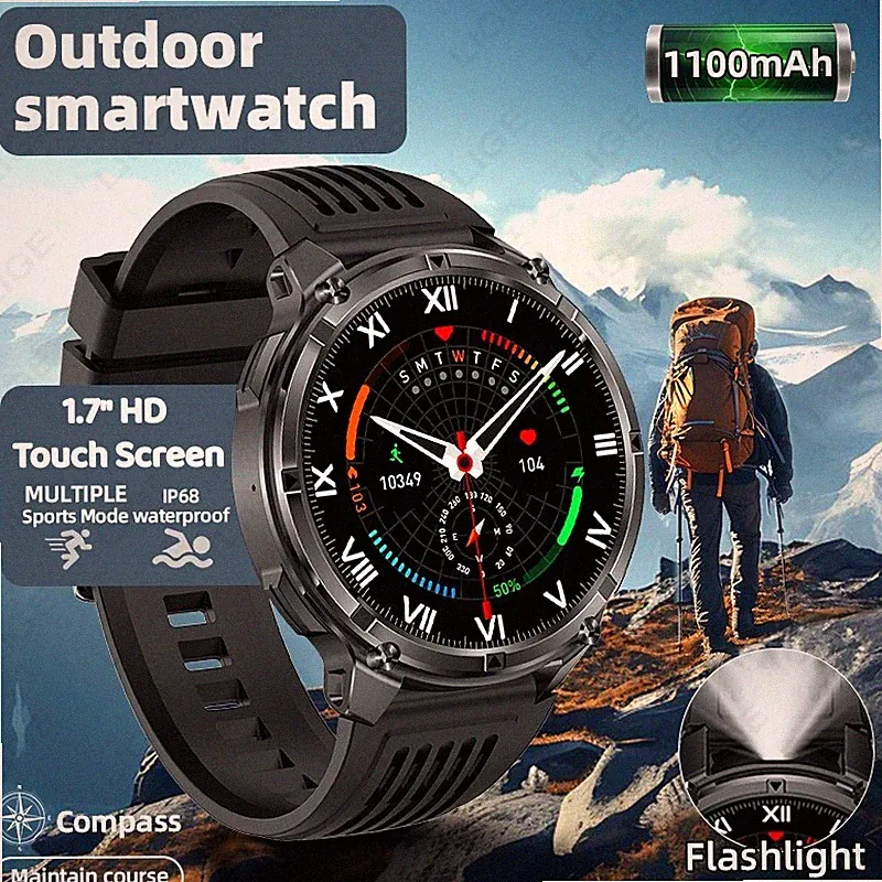 Smartwatch Herren mit Telefonfunktion Bluetooth Wasserdicht Sport Schlaftracker