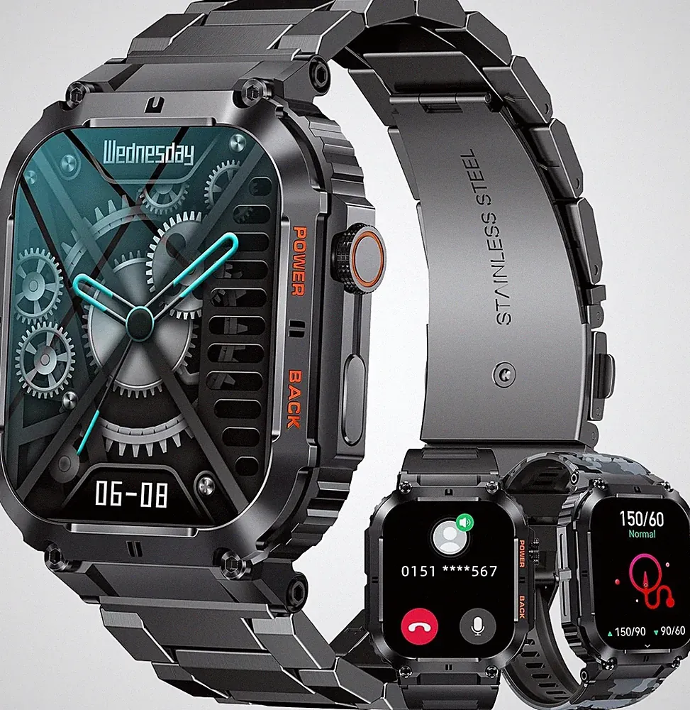 Smartwatch Herren mit Telefonfunktion Bluetooth WiFi Wasserdicht Schlaftracker