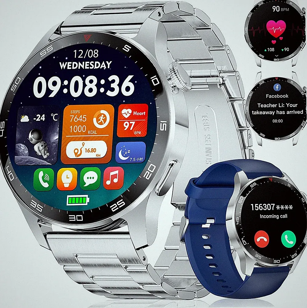 Smartwatch Herren mit Telefonfunktion Watch Armbanduhr Elegant Luxus Sportuhr