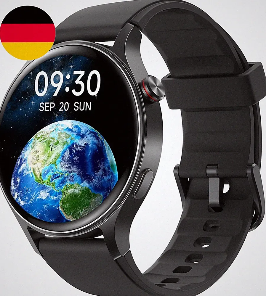Smartwatch Herren Rund Mit Telefonfunktion- 1.32" AMOLED Display, Fitnessuhr Mit