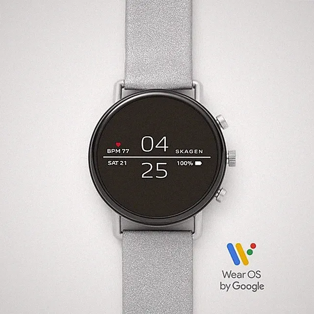 Smartwatch Herren SKAGEN FALSTER 2 SKT5106 Leder Grau Touchscreen
