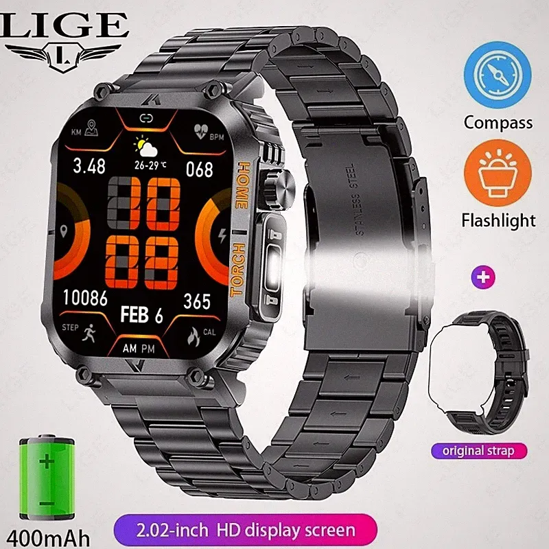 Smartwatch Herren Telefonfunktion Fitnessuhr Sport Armbanduhr für iPhone Android