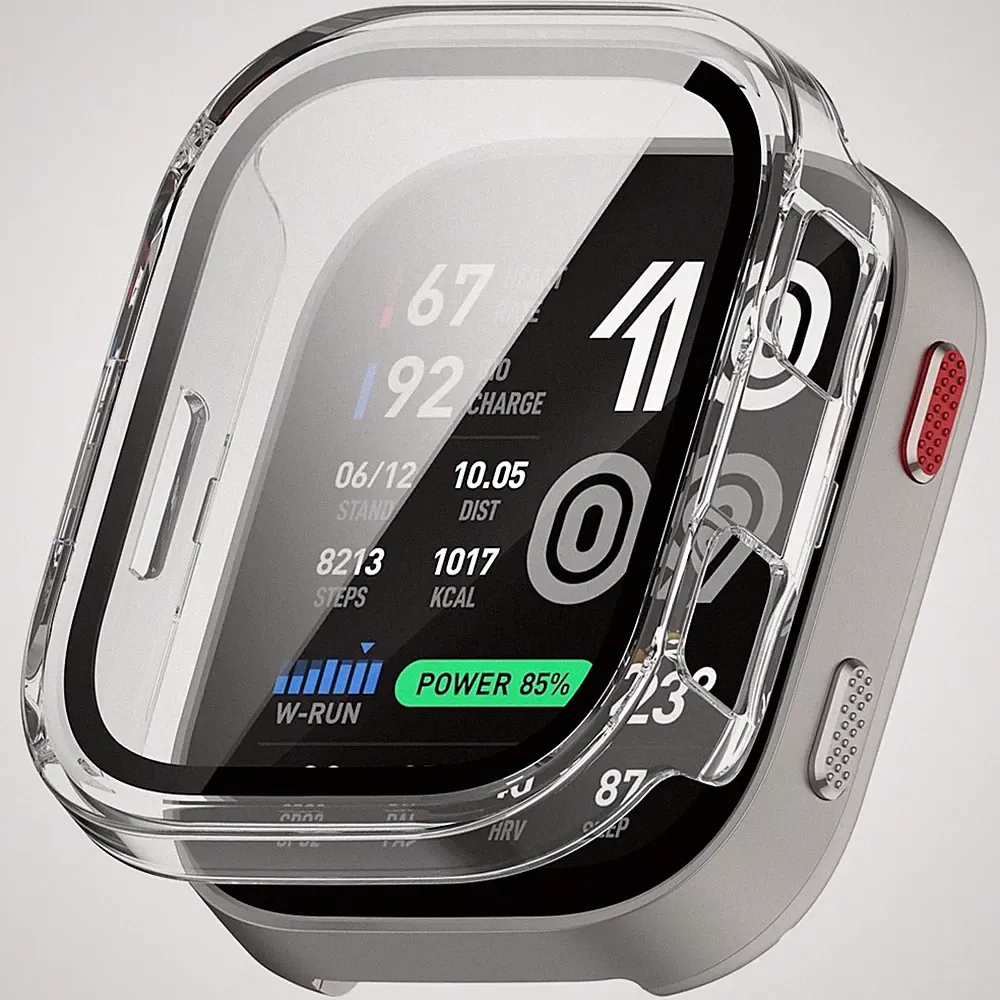 Smartwatch Hülle + Schutzglas für Amazfit Bip Max Schutz 9H PC Transparent