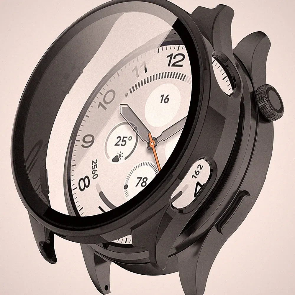 Smartwatch Hülle + Schutzglas für Xiaomi Watch 5 Schutz PC Gehäuse Schwarz