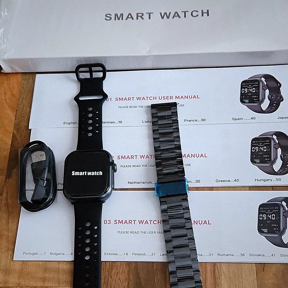 Smartwatch K62 40 mm Schwarz Fluoroelastomerarmband Android Herzfrequenz SpO2