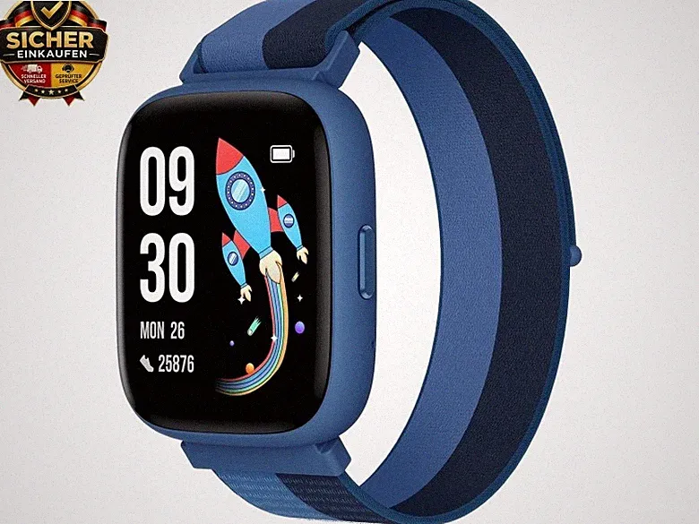Smartwatch Kinder, 1,8" Fitness Uhr Schrittzähler, 24/7 Puls, IP68 Wasserdicht