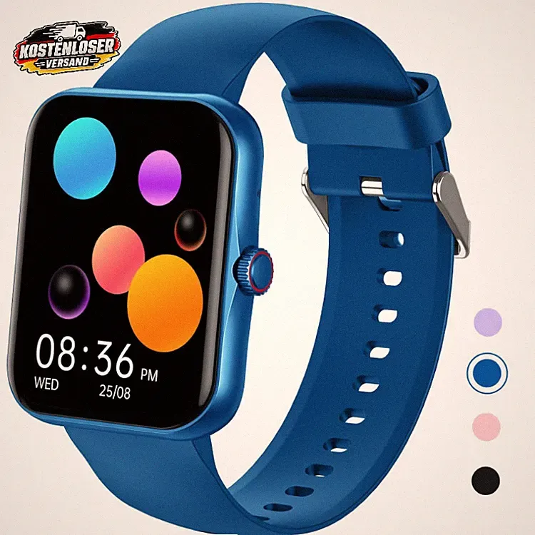 Smartwatch Kinder 1,83" HD Fitnessuhr 37 Sportmodi Schrittzähler Blau