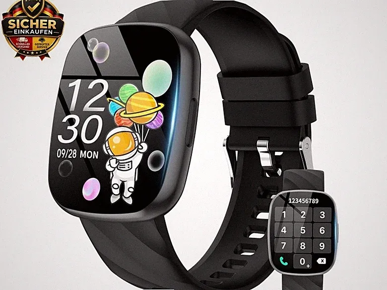 Smartwatch Kinder, 1.83 HD Voll Touchscreen Fitnessuhr mit 100+ Sportmodi, 24/7