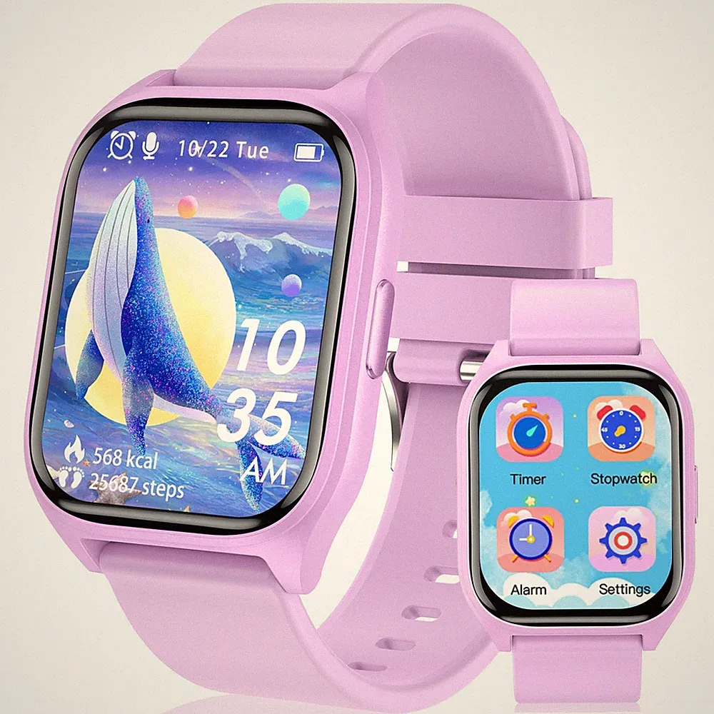 Smartwatch Kinder Fitnessuhr Schlafüberwachung 19 Sportmodi Kalorienzähler Lila
