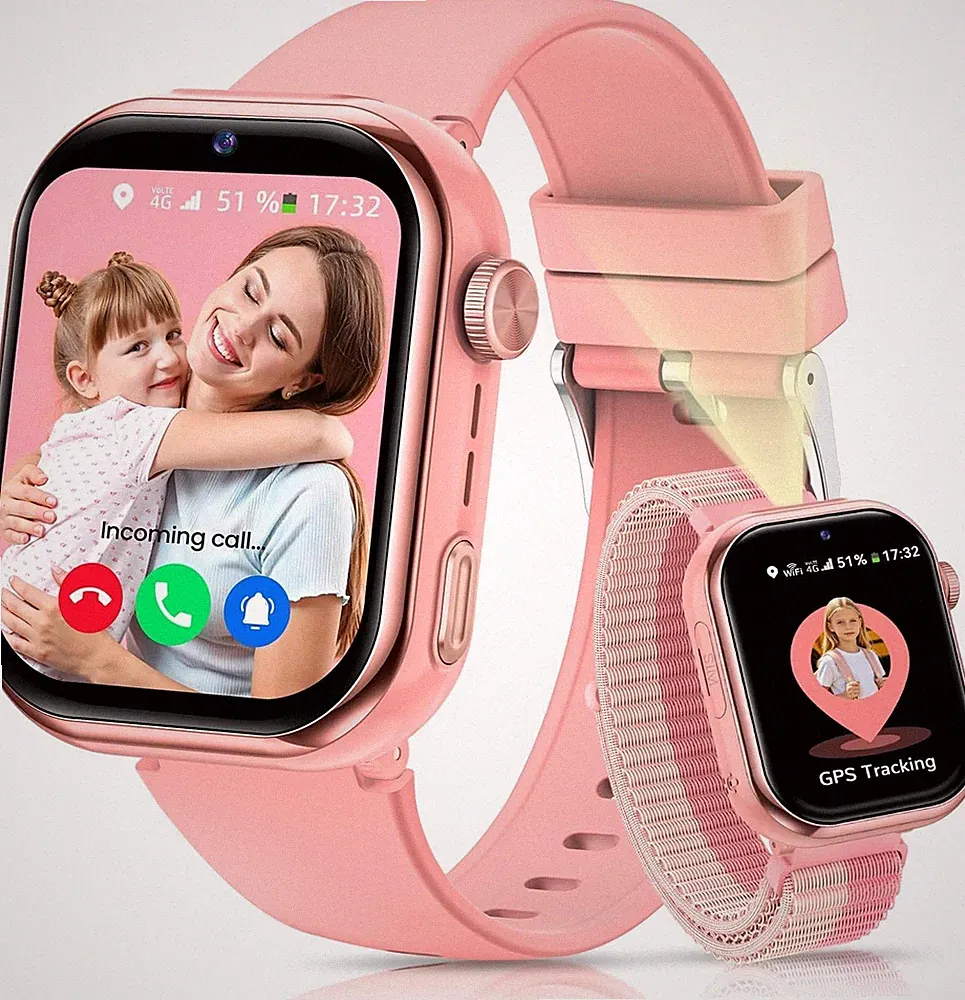 Smartwatch Kinder GPS Telefon SIM Funktion Videoanrufe Sprachchat SOS SMS NEU