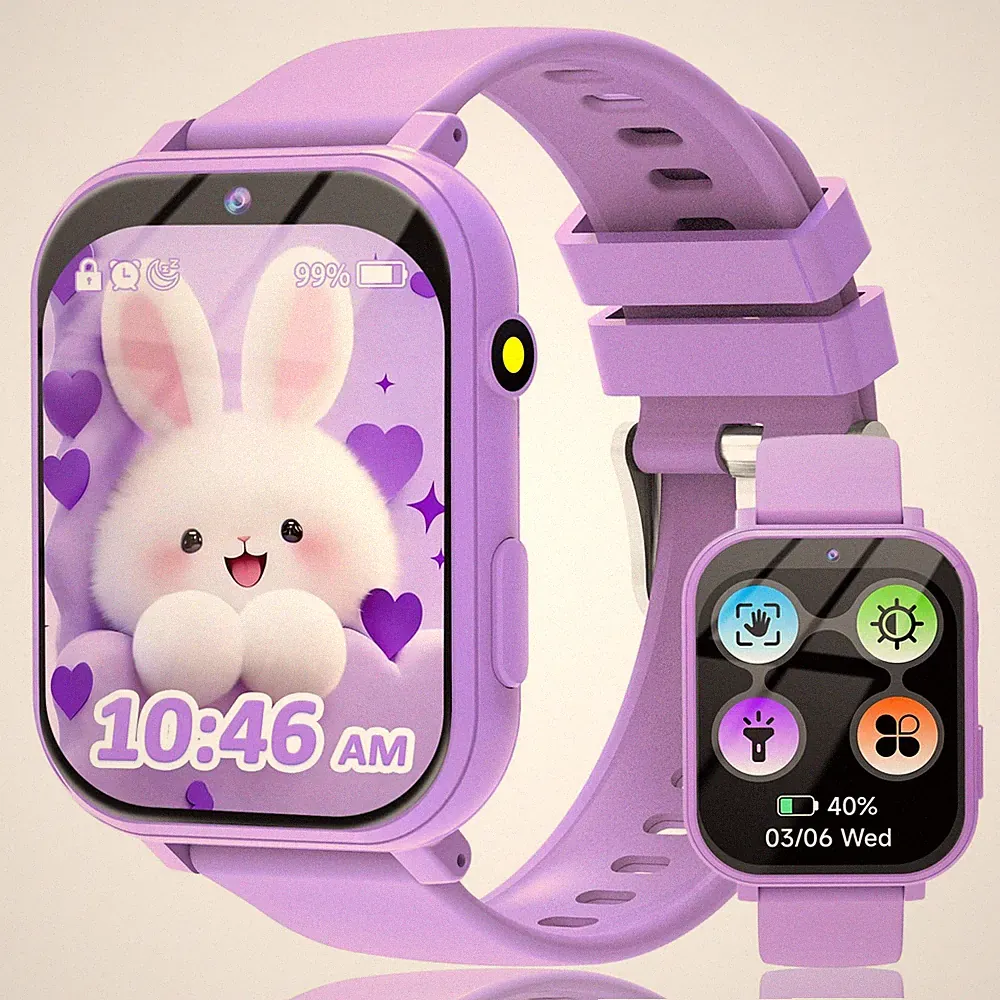 Smartwatch Kinder Jungen Mädchen Lernspiele Fitnessuhr Schrittzähler 1,83 Zoll
