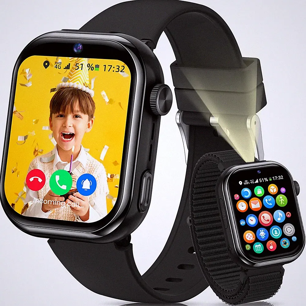Smartwatch Kinder mit SIM Karte Wasserdicht Kinderuhr Schulmodus Mädchen Jungen