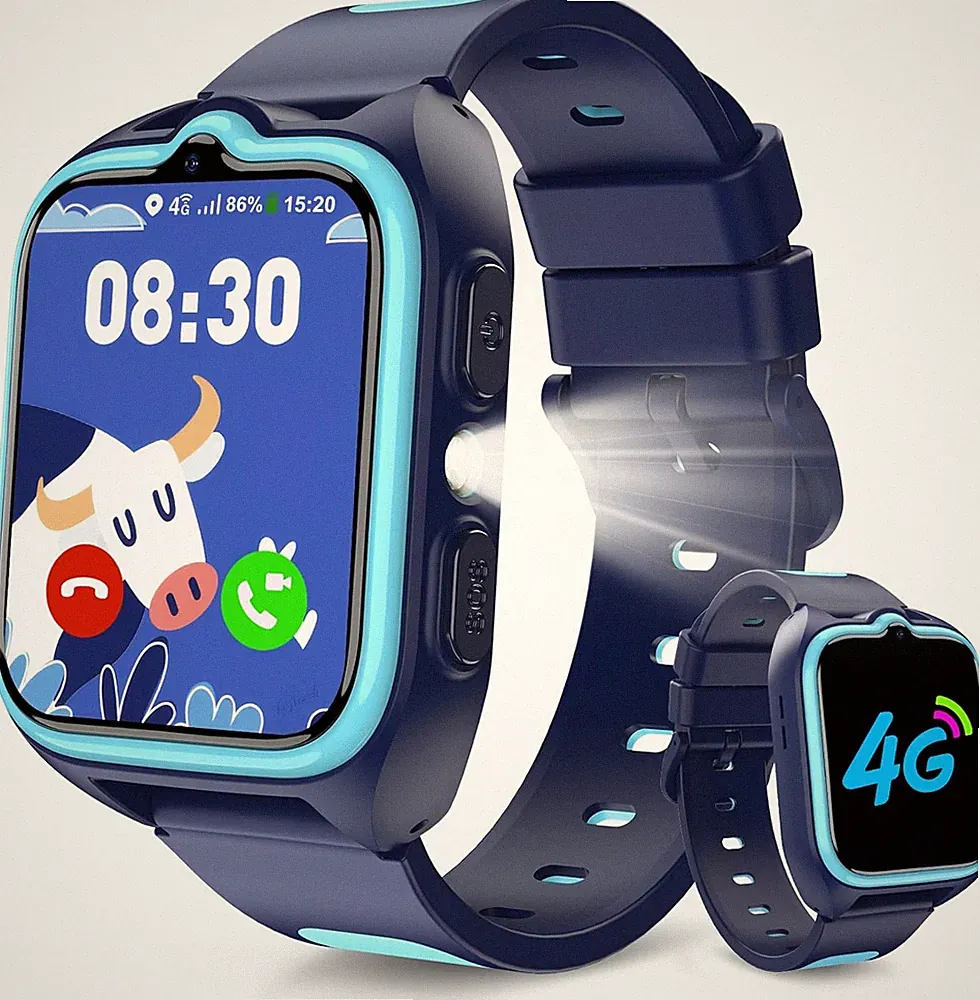 Smartwatch Kinder mit SIM-Kartensteckplatz, LBS+WLAN+GPS-Tracker&Telefonfunktion
