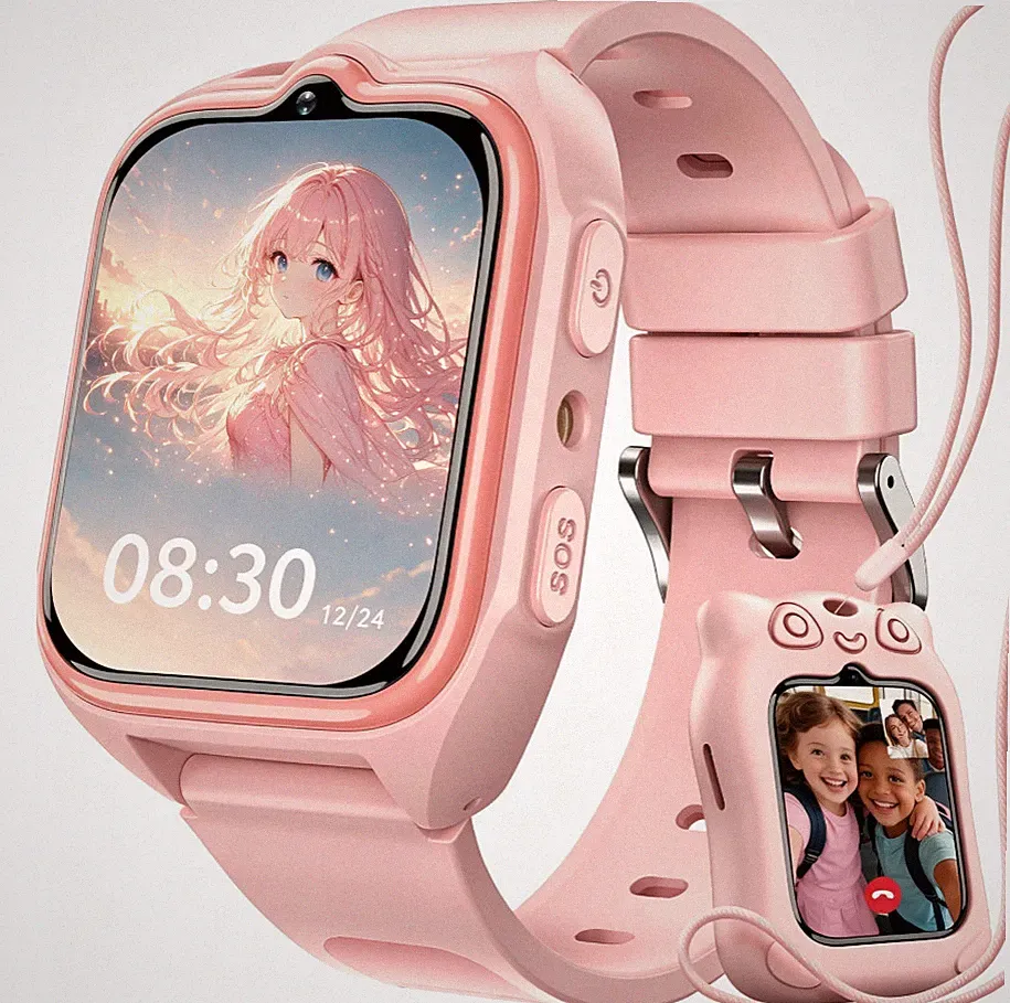 Smartwatch Kinder mit SIM-Kartensteckplatz, LBS+WLAN+GPS-TrackerUhr SOS Notruf