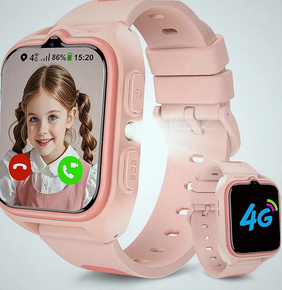 Smartwatch Kinder mit SIM-Kartensteckplatz LBS+WLAN+GPS-TrackerUhr SOS Notruf DE
