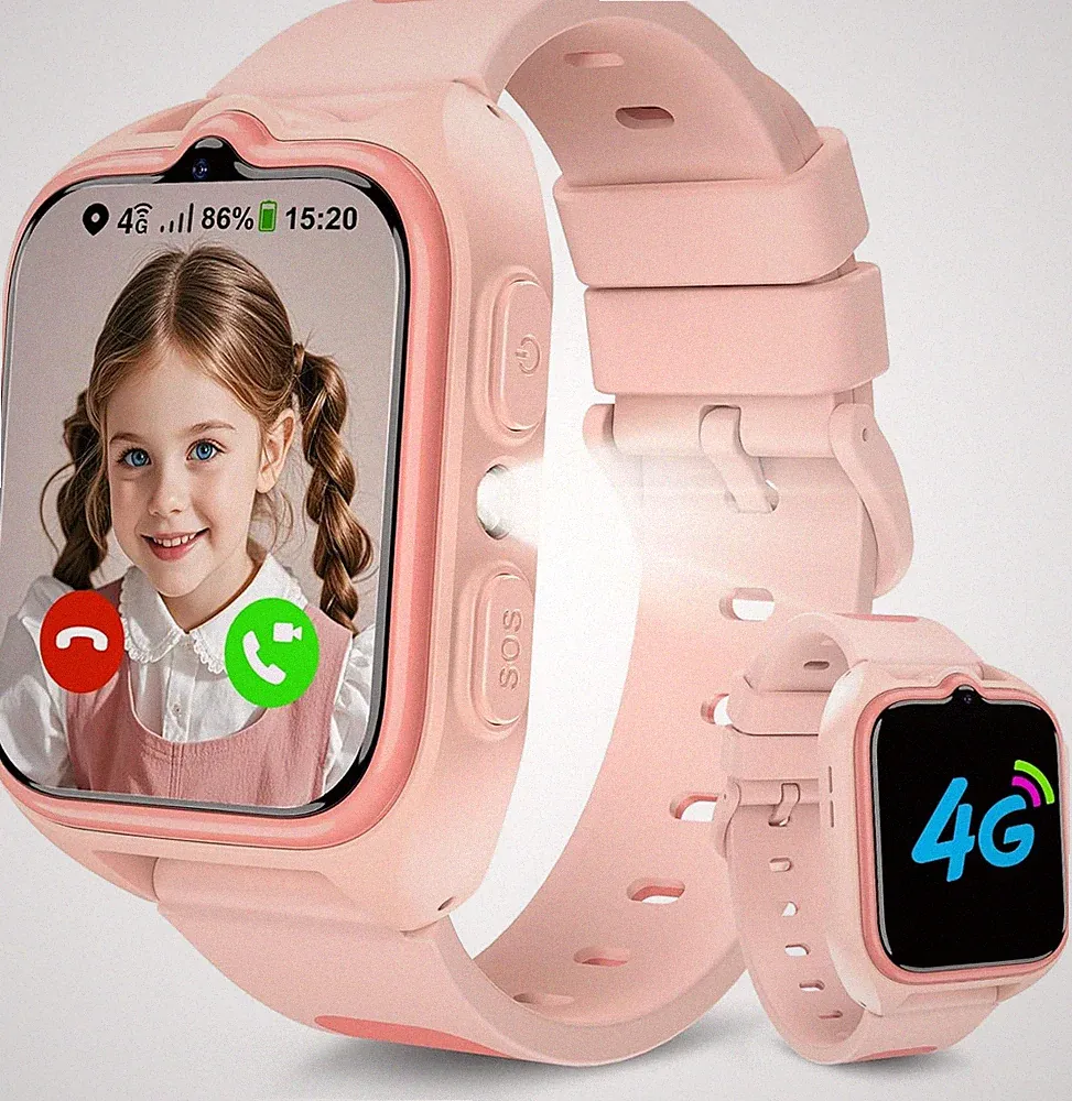 Smartwatch Kinder mit SIM-Kartensteckplatz, LBS+WLAN+GPS-TrackerUhr Unterstützt