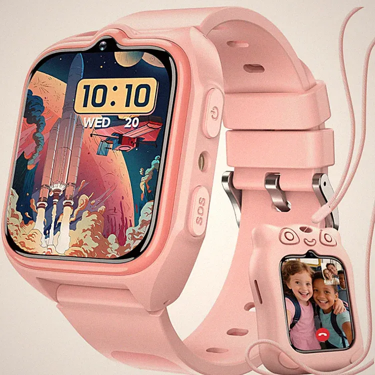 Smartwatch Kinder Rosa 1,75 Zoll HD Touchscreen GPS 4G SOS Anruf Videochat