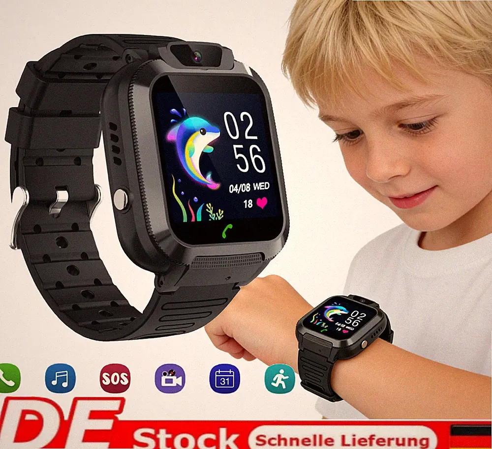 Smartwatch Kinder Smart Watch Armbanduhr Telefonuhr mit LBS SOS SIM für Kinder