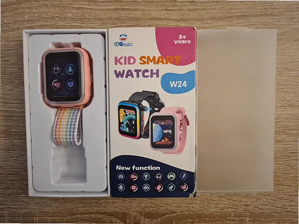 Smartwatch Kinder W24, 90° Drehbare Kamera,Wasserdich Pink-Ausgepackt, aber neu!