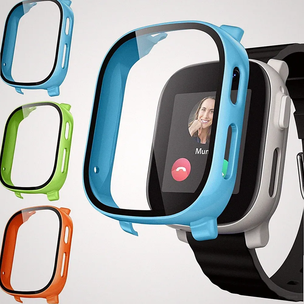 Smartwatch Kinderhülle Schutzglas Hard PC Schutzfolie Blau Grün Orange